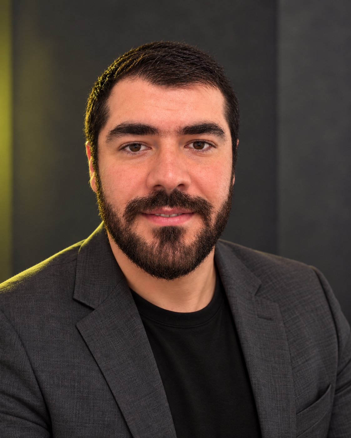 Friendly professional portrait of the GEO NEXUS LLC owner, created with AI from his reference photograph